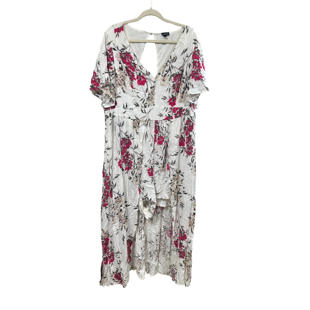 Torrid Women's 22 Floral Maxi Challis‎ Overskirt Romper Dress Flowy Lightweight